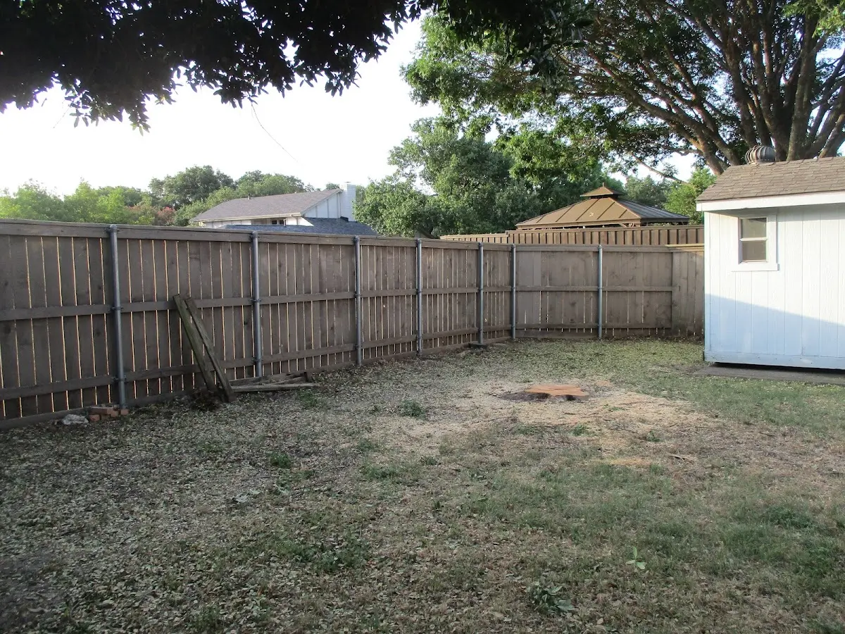 Cleared yard after professional tree removal in Mc Donald